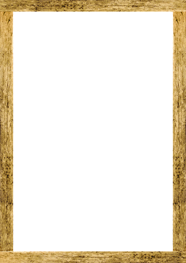 White Portrait Frame with Wooden Borders